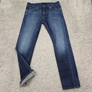 Uniqlo Mens Kaihara Selvedge Jeans Slim‎ Straight Size 32x32 Japanese Denim